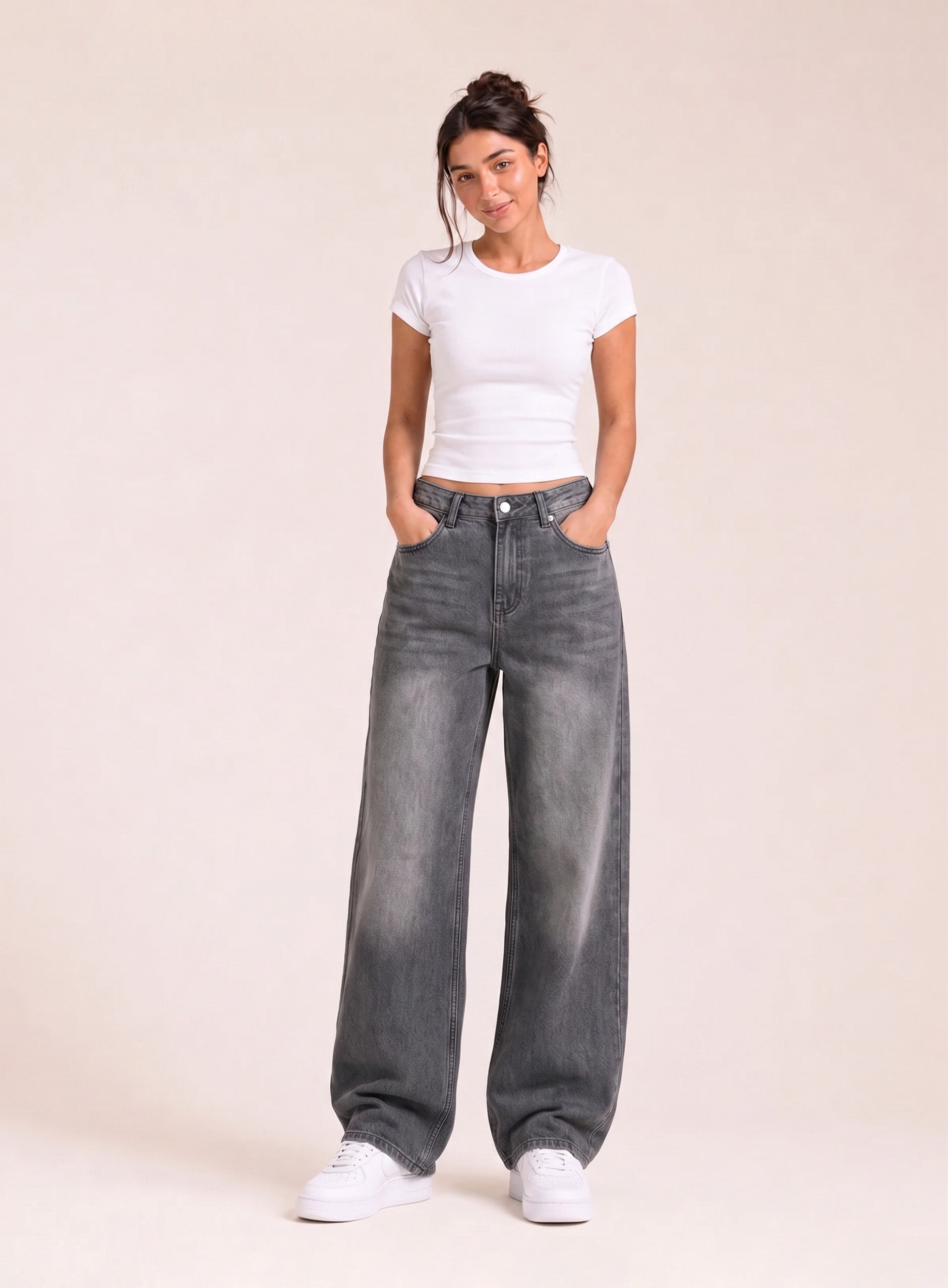 Norzay Wide leg Jeans - Grey