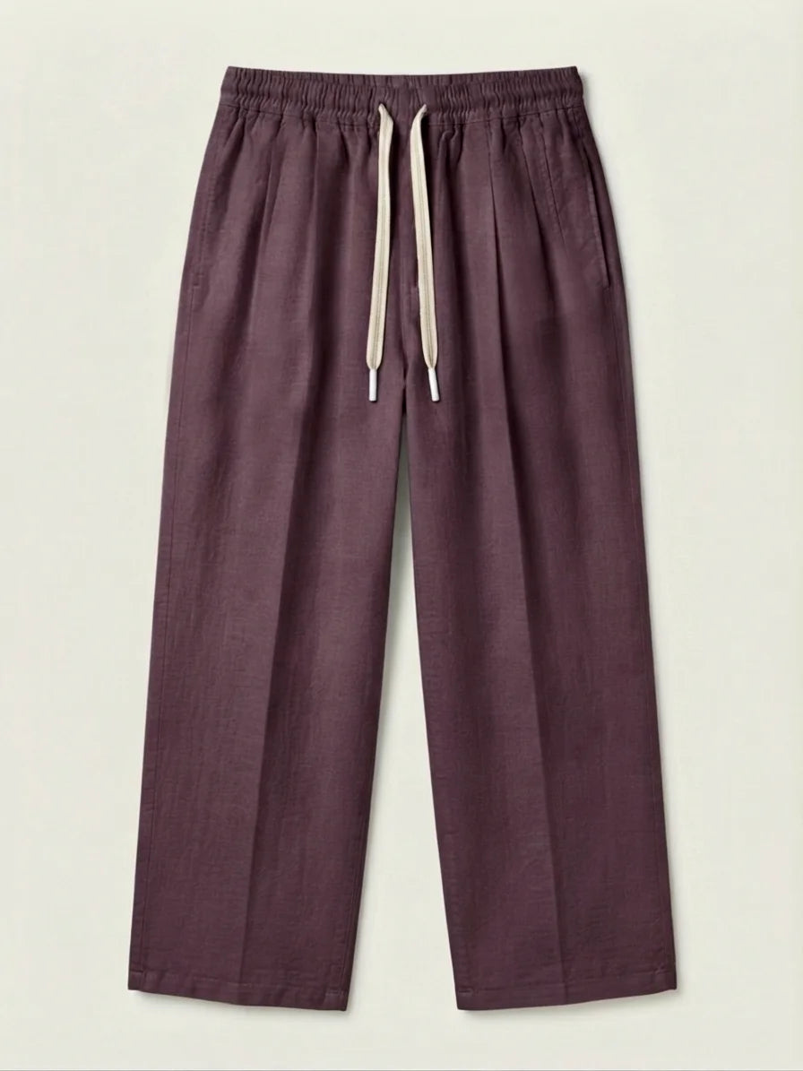 Norzay Wide Leg Pleated Trouser – Maroon