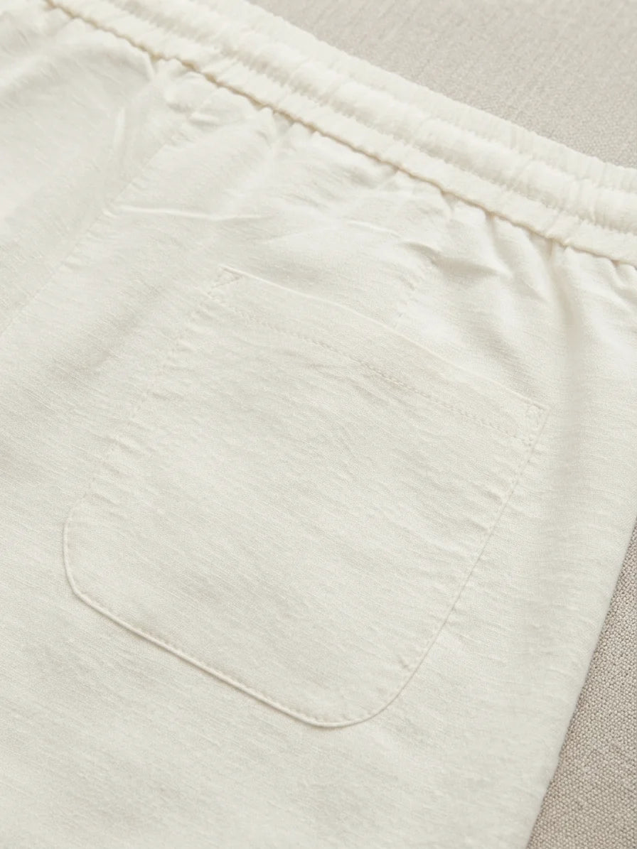 Norzay wide leg Peleated Trouser - White