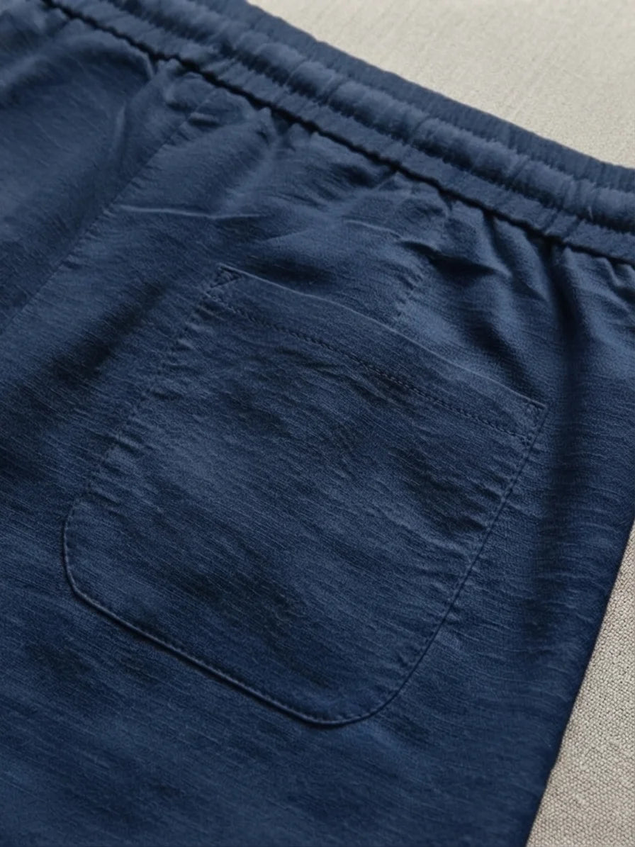 Norzay Wide Leg Pleated Trouser – Navy Blue