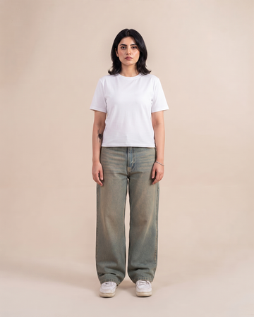 Norzay Wide leg Jeans - Sand Blue
