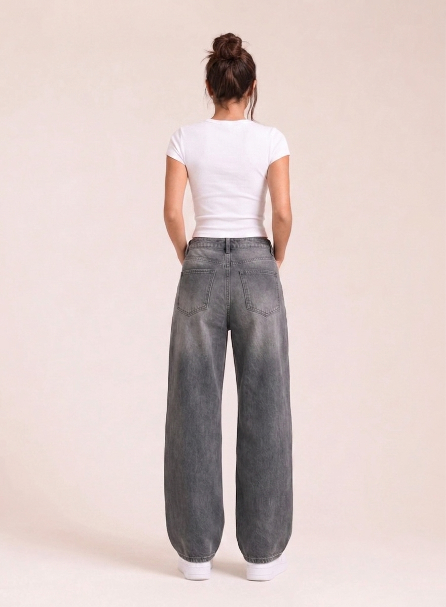 Norzay Wide leg Jeans - Grey