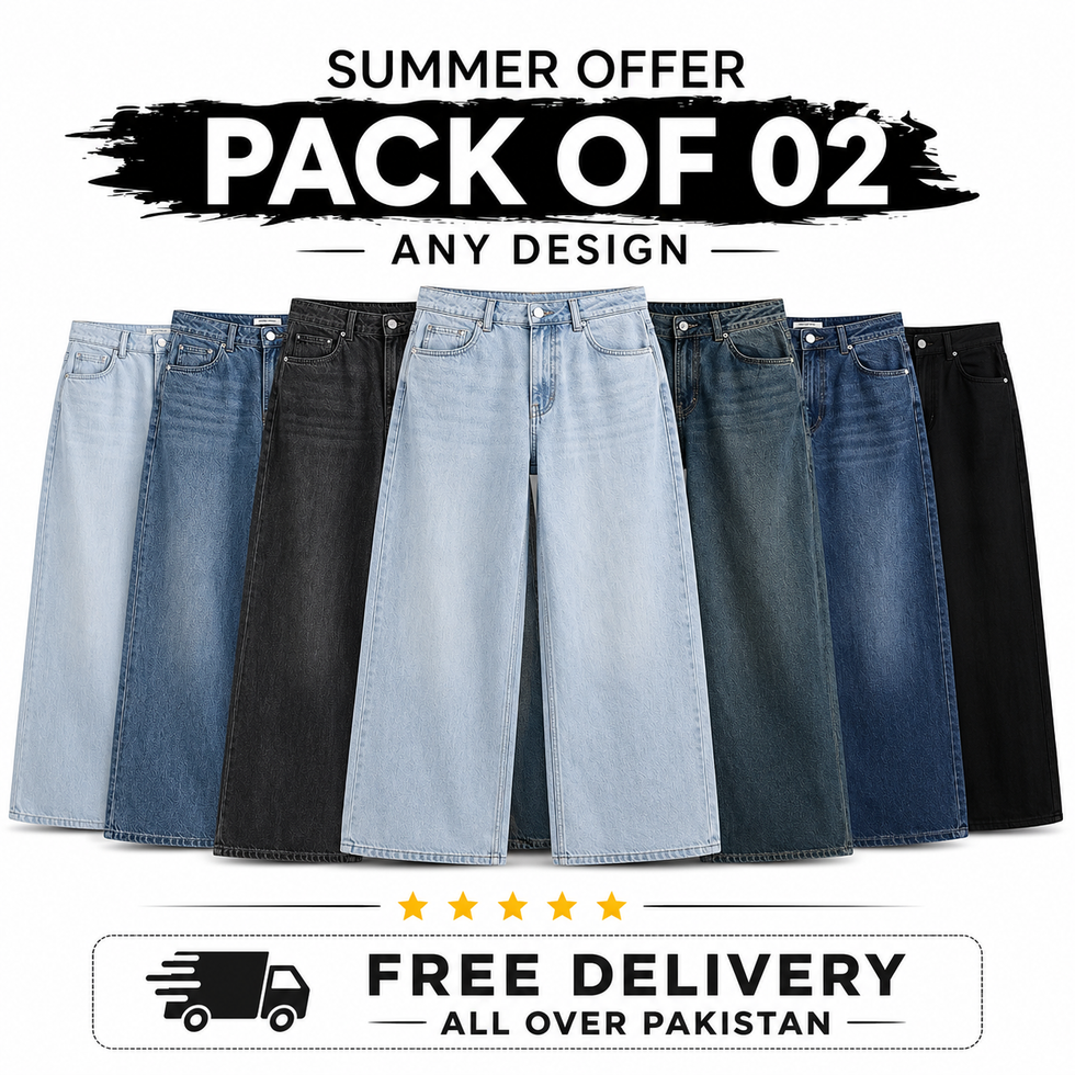Pack of 2 wide leg jeans - wide leg cargo – Norzay.com