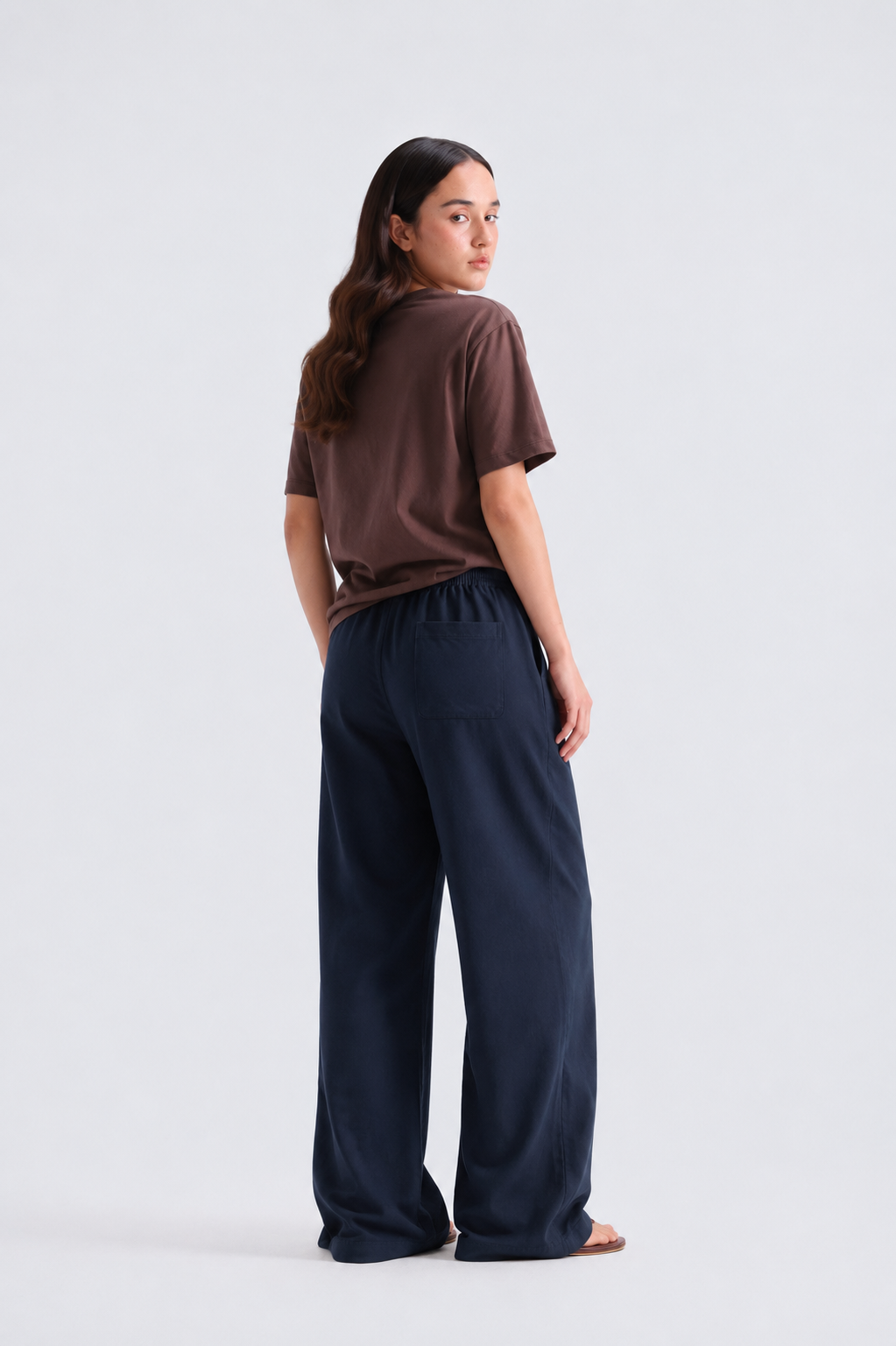 Norzay Wide Leg Pleated Trouser – Navy Blue