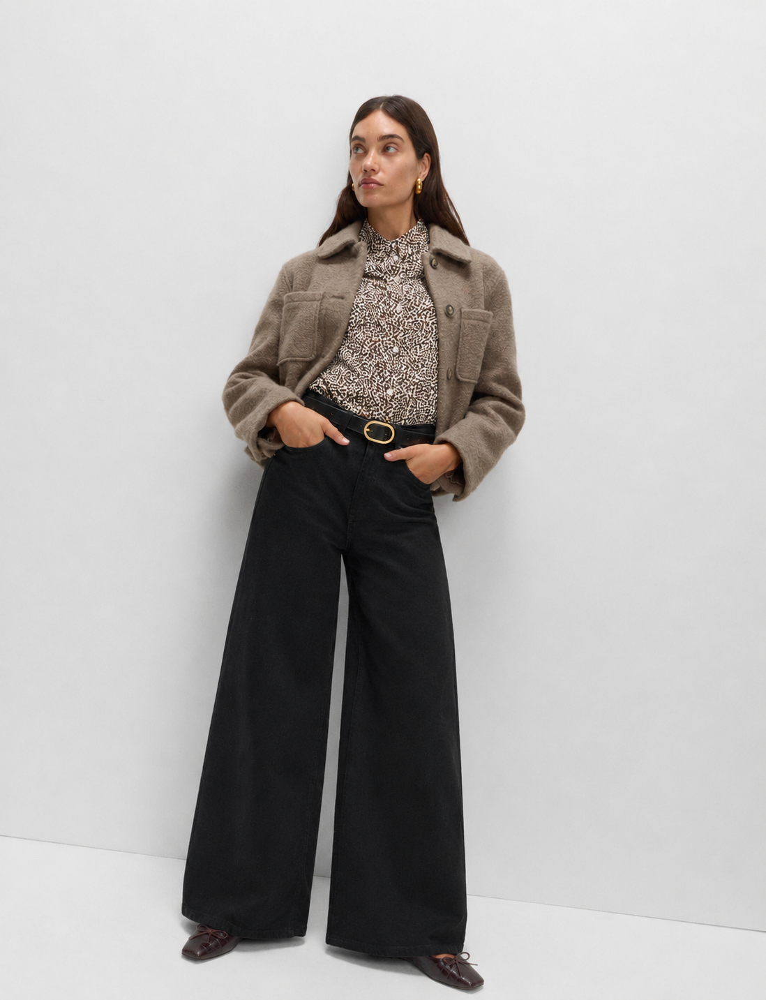 Norzay Wide-Leg Jeans - Pure Black