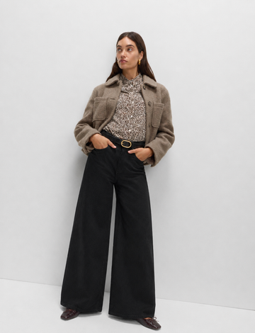 Norzay Wide-Leg Jeans - Pure Black