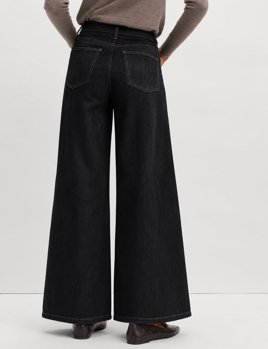 Norzay Wide-Leg Jeans - Pure Black