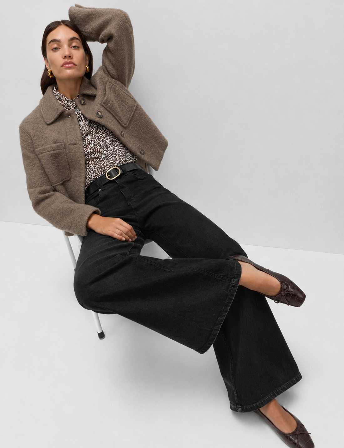 Norzay Wide-Leg Jeans - Pure Black