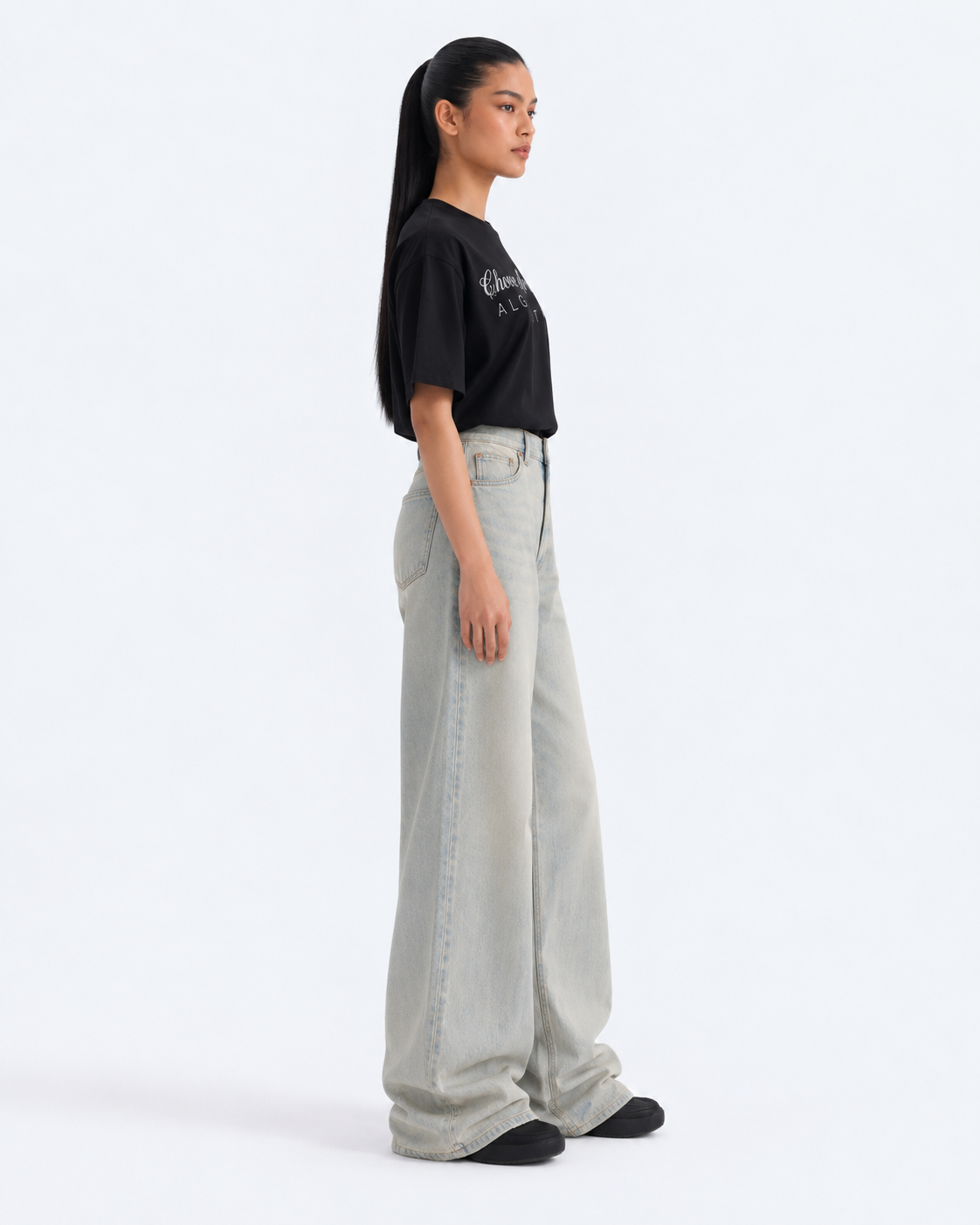 Norzay Wide-Leg Jeans - Sand Light