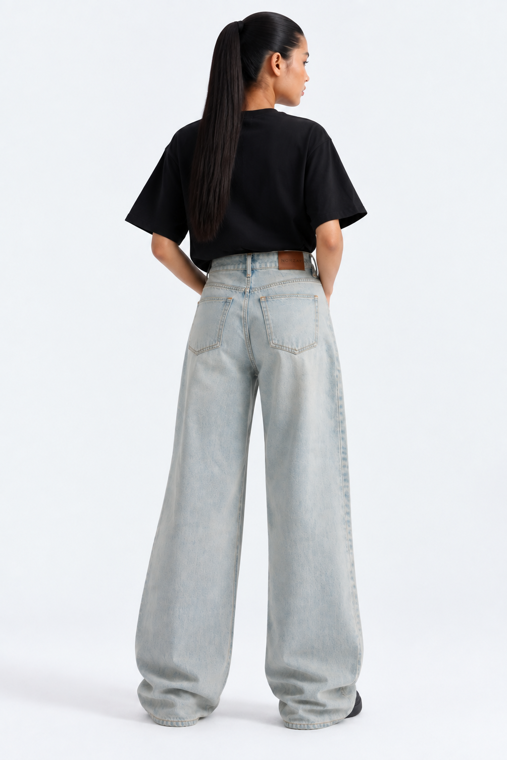 Norzay Wide-Leg Jeans - Sand Light