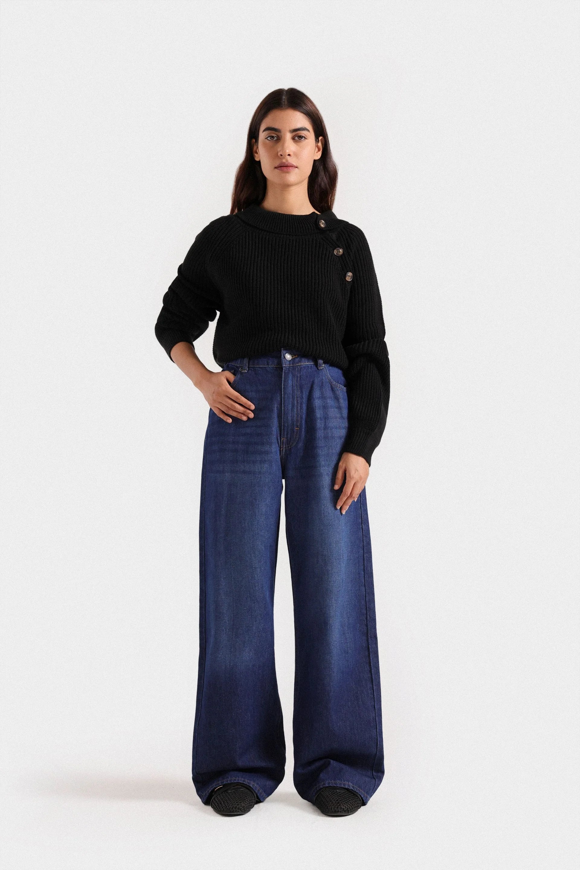 Norzay wide leg Jeans - Navy blue