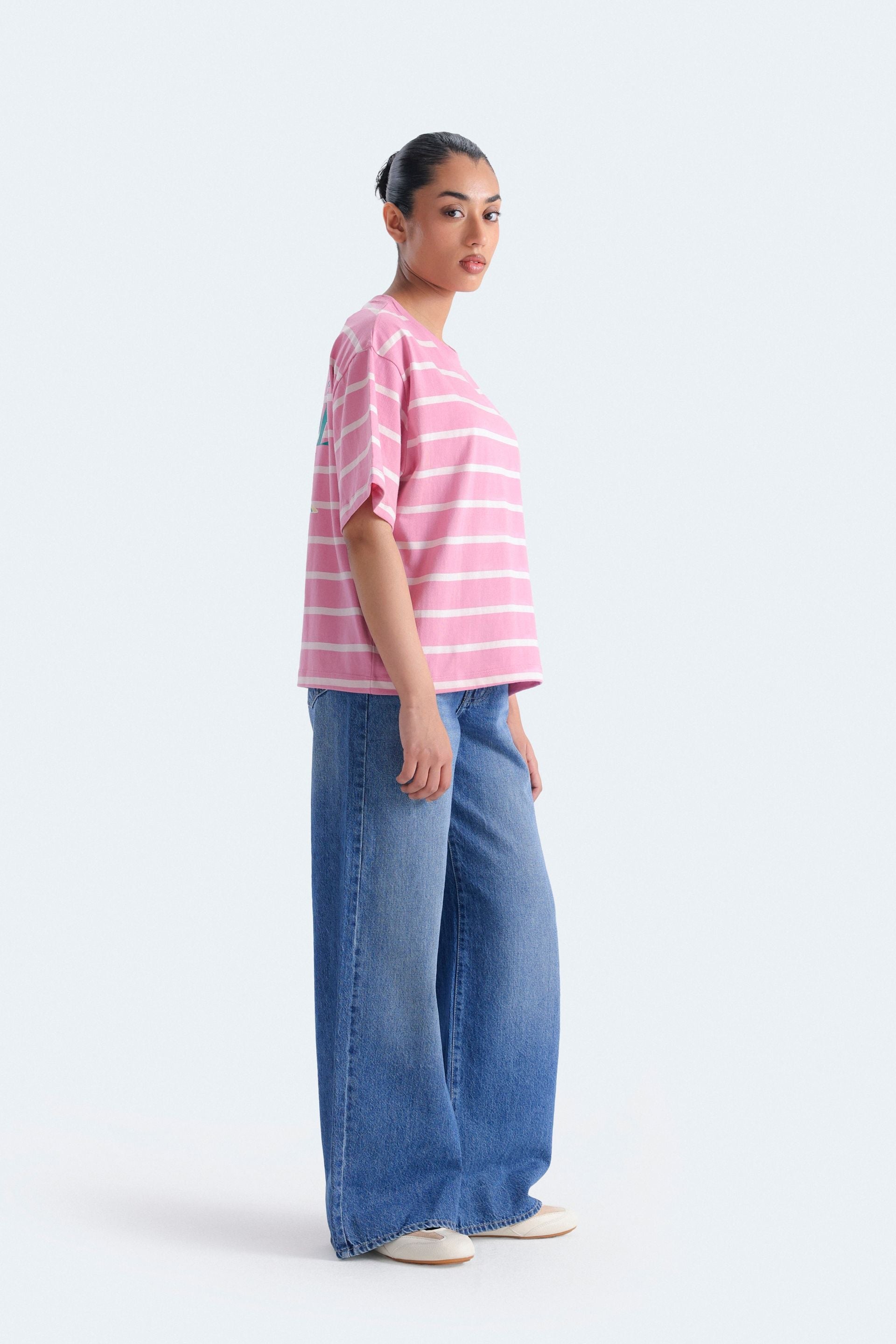 Norzay Wide leg Jeans - Mid blue